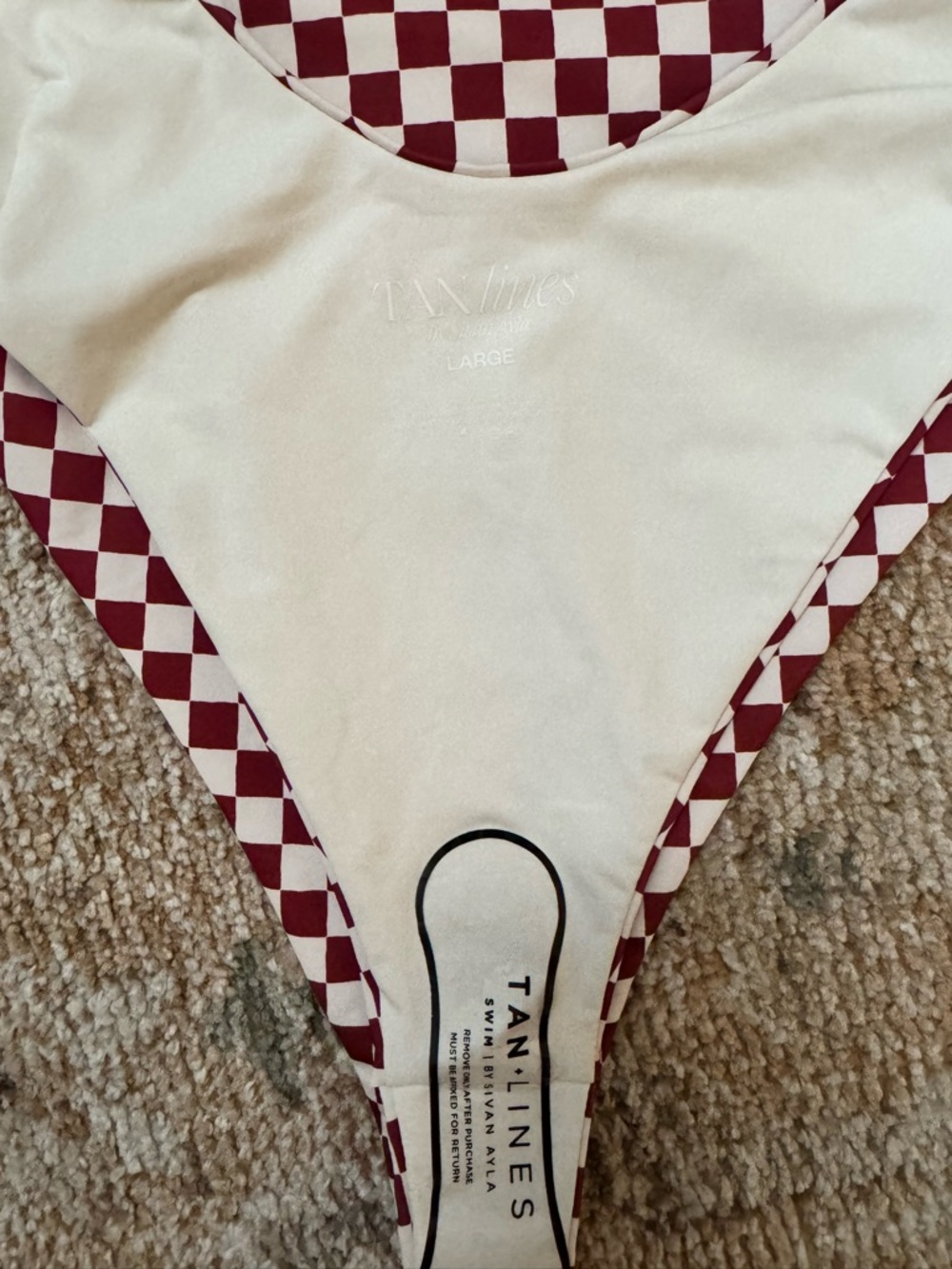 Checkerboard Scoop One-Piece Swimsuit - Red/White - Picture 5 of 5